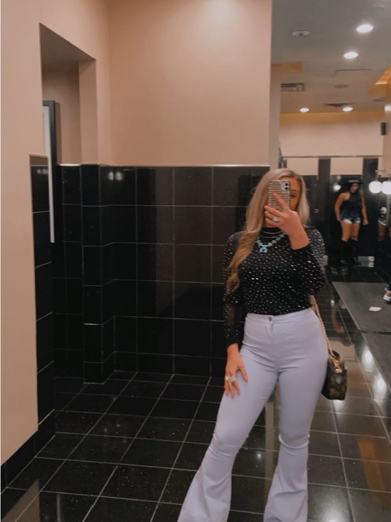 Denim - High Waisted Bell Bottom Jeans